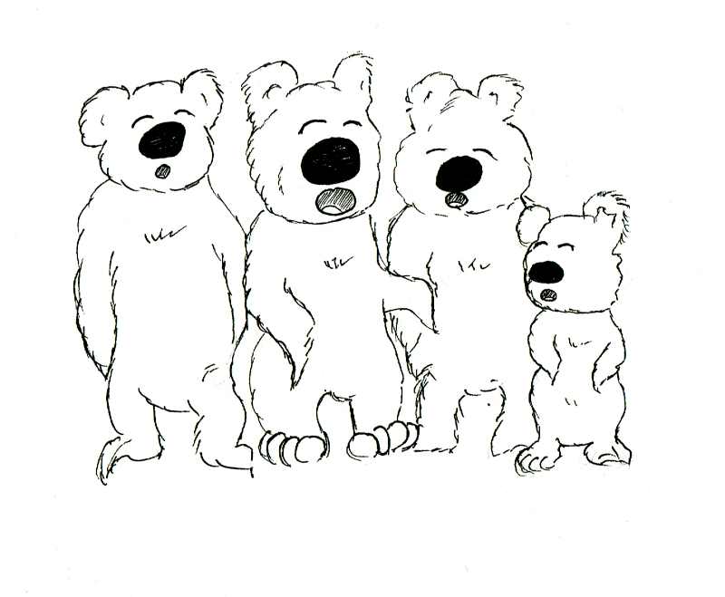 Four bears singing